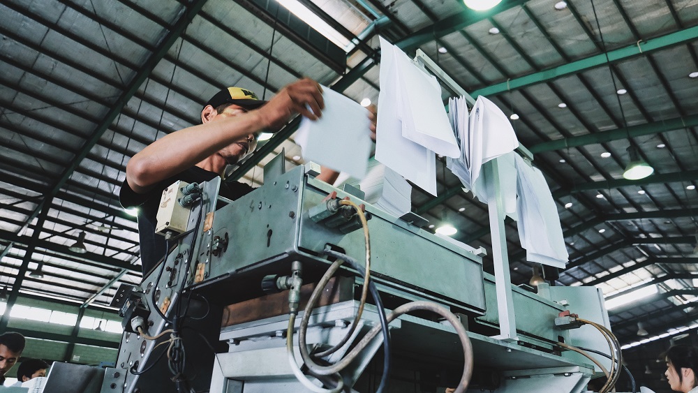 man working in factory