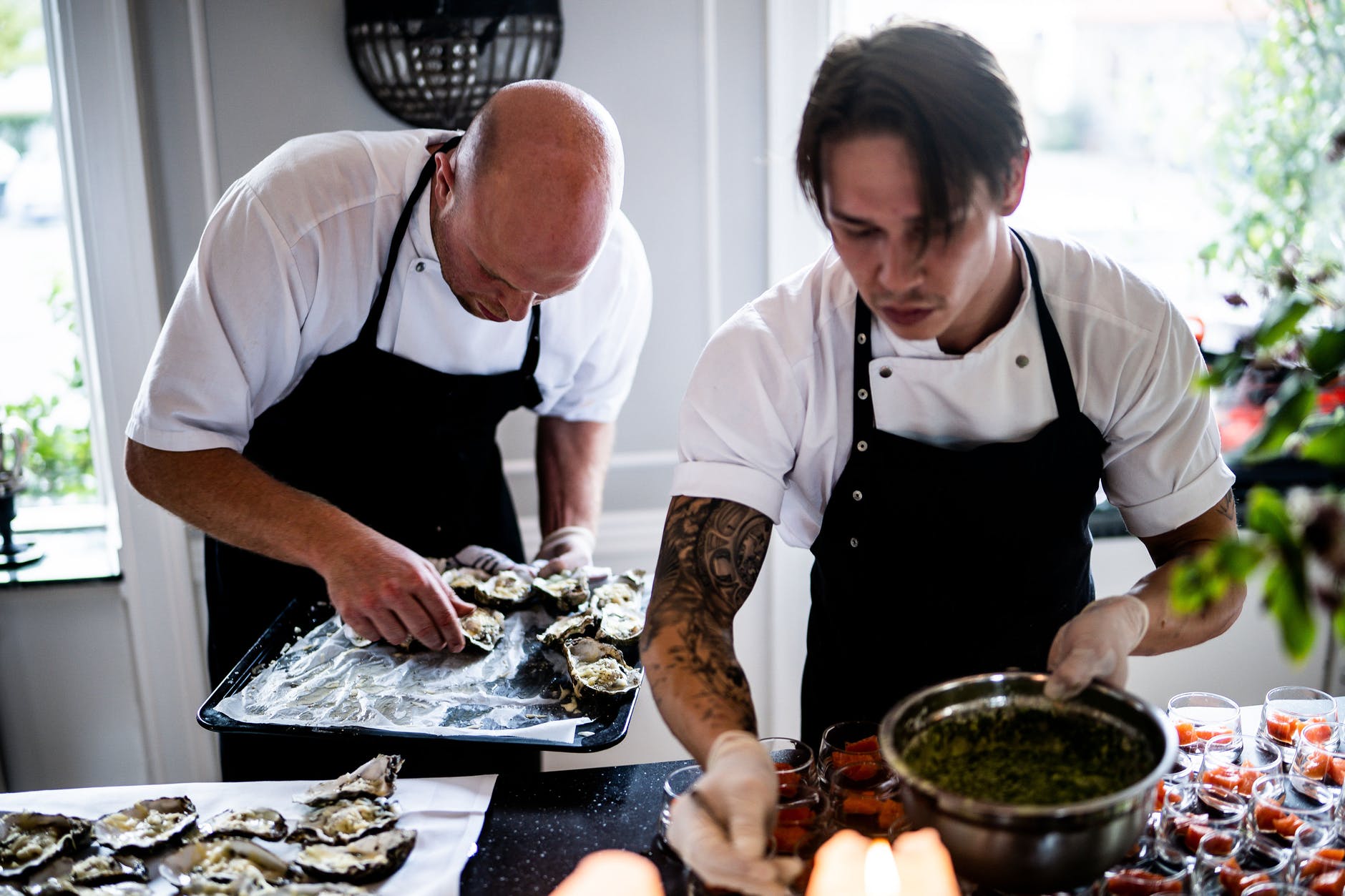 Chefs working in a kitchen