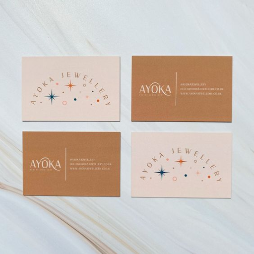 Ayoka Jewellery business card design by Lucy's Logos