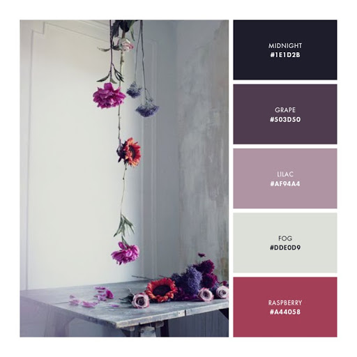 Purple floral colour palette